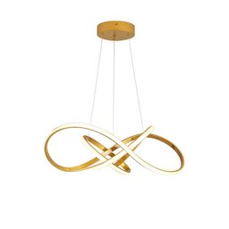 Lustre Pendente Led Flux 45w Dourado 3 em 1 Bivolt Design Moderno e Elegante - 6