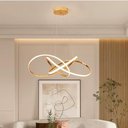 Ver imagem 4 de Lustre Pendente Led Flux 45w Dourado 3 em 1 Bivolt Design Moderno e Elegante