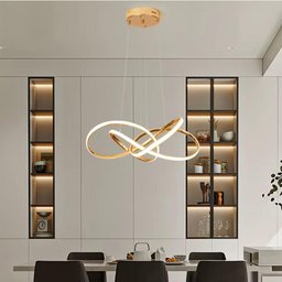 Lustre Pendente Led Flux 45w Dourado 3 em 1 Bivolt Design Moderno e Elegante - 5