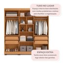 Ver imagem 5 de Guarda Roupa Solteiro 6 Portas 4 Gavetas Flórida 100% MDF Marrom/Amadeirado