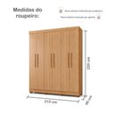Ver imagem 7 de Guarda Roupa Solteiro 6 Portas 4 Gavetas Flórida 100% MDF Marrom/Amadeirado