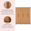 Ver imagem 3 de Guarda Roupa Solteiro 6 Portas 4 Gavetas Flórida 100% MDF Marrom/Amadeirado