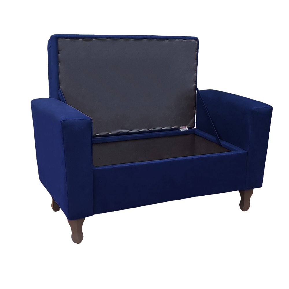 Recamier Bau Rico 140x Suede Azul Marinho - Majú Decor - 2