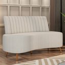 Ver imagem 2 de Sofá 2 Lugares para Sala Living 160cm Pés Palito Tamar K04 Bouclê Bege - Mpozenato