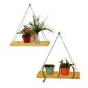 Ver imagem 1 de Kit 2 Prateleira Suspensa Corda Sala Cozinha Varanda Decorativa