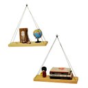 Ver imagem 4 de Kit 2 Prateleira Suspensa Corda Sala Cozinha Varanda Decorativa