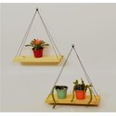 Ver imagem 6 de Kit 2 Prateleira Suspensa Corda Sala Cozinha Varanda Decorativa