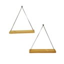 Ver imagem 2 de Kit 2 Prateleira Suspensa Corda Sala Cozinha Varanda Decorativa