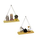 Ver imagem 5 de Kit 2 Prateleira Suspensa Corda Sala Cozinha Varanda Decorativa