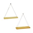 Ver imagem 7 de Kit 2 Prateleira Suspensa Corda Sala Cozinha Varanda Decorativa
