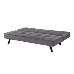 Sofa Cama Atlanta 2 Lugares 177cm Pe Talento Móveis Veludo Paris Grafite - 5