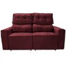 Sofá para Sala Reclinavel Estofado Price 180cm Veludo Vinho - 1