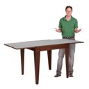 Ver imagem 4 de Mesa de Jantar Extensível 80/160 cm Tampo Vidro Pés Madeira Maciça Imbuia Tock Marrom