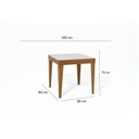 Ver imagem 3 de Mesa de Jantar Extensível 80/160 cm Tampo Vidro Pés Madeira Maciça Imbuia Tock Marrom