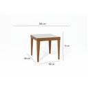 Ver imagem 3 de Mesa de Jantar Extensível 80/160 cm Tampo Vidro Pés Madeira Maciça Imbuia Tock 