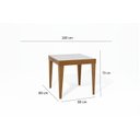 Ver imagem 3 de Mesa de Jantar Extensível 80/160 cm Tampo Vidro Pés Madeira Maciça Imbuia Tock Marrom