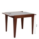 Ver imagem 3 de Mesa de Jantar Extensível 80/160 cm Tampo Vidro Pés Madeira Maciça Imbuia Tock Marrom