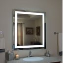 Ver imagem 7 de Espelho Led 60x60 3 Cores Frio Neutro e Quente Quadrado Botão Touch Luz Frontal Camarim Maquiagem