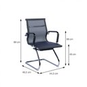 Ver imagem 5 de Kit 4 Cadeiras Escritorio Interlocutor Esteirinha Tela Mesh 3303 Preto