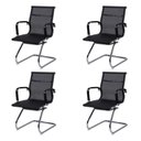 Ver imagem 1 de Kit 4 Cadeiras Escritorio Interlocutor Esteirinha Tela Mesh 3303 Preto