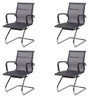 Kit 4 Cadeiras Escritorio Interlocutor Esteirinha Tela Mesh 3303 - 1