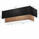 Ver imagem 2 de Plafon Duplo Retangular Vivare Md-3071 Cúpula em Tecido Bivolt Preto-palha 127/220v