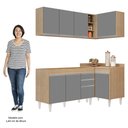 Ver imagem 5 de Armário de Cozinha Modulado de Canto Esquerdo 4 Peças Cp46 Balcão sem Tampo Castanho/cinza - Lumil L
