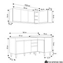 Ver imagem 4 de Armário de Cozinha Modulado de Canto Esquerdo 4 Peças Cp46 Balcão sem Tampo Castanho/cinza - Lumil L