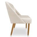 Ver imagem 4 de Cadeira Poltrona Juliana Suede Pés Palito Castanho - Pallazio Bege