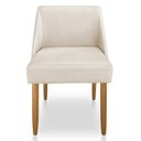 Ver imagem 3 de Cadeira Poltrona Juliana Suede Pés Palito Castanho - Pallazio Bege