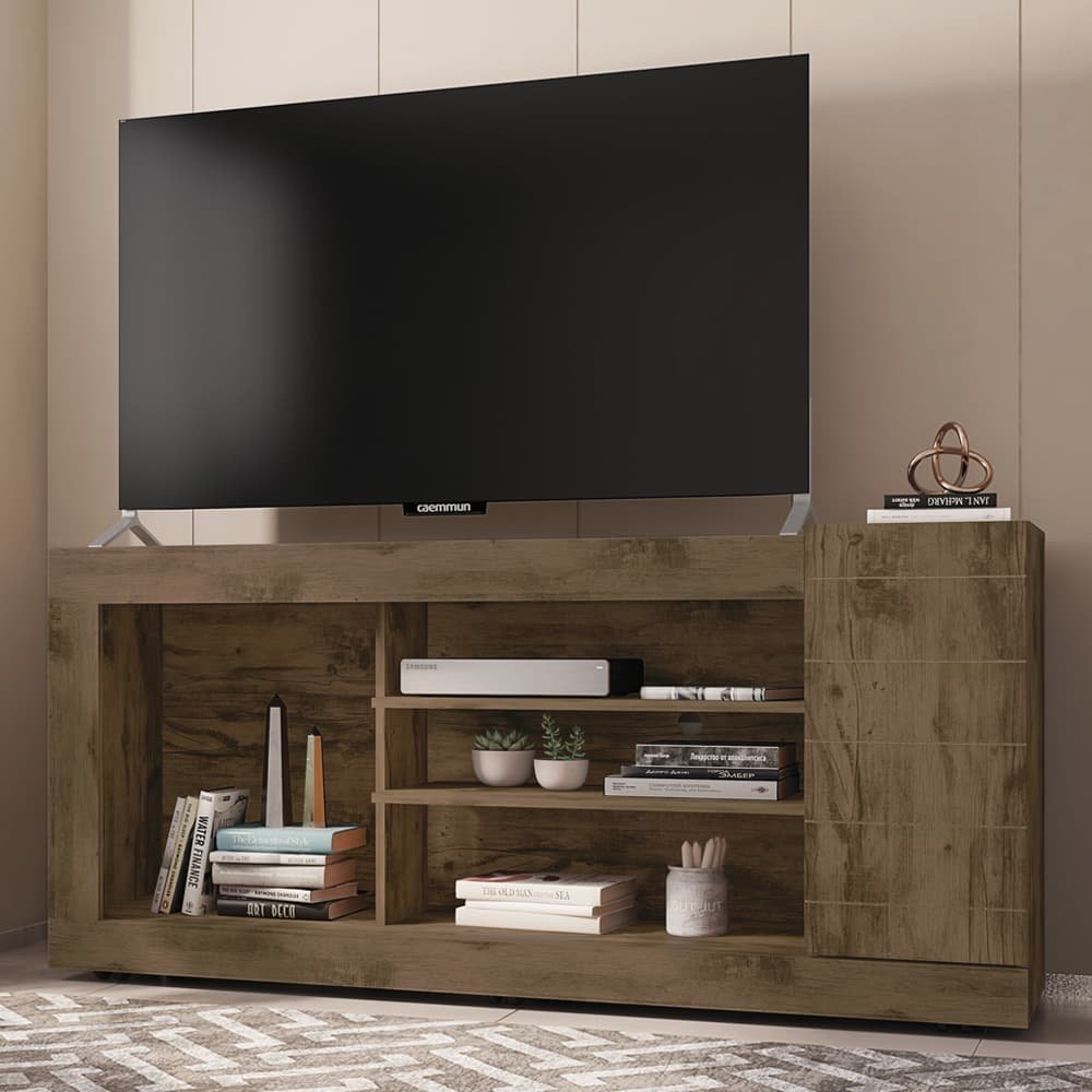 Rack Bancada Para TV 50 Polegadas Goya Jatobá - Caemmun | MadeiraMadeira