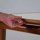 Ver imagem 6 de Mesa de Jantar Extensível Tampo com Vidro e Pés em Madeira Maciça Tock Mel