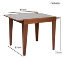 Ver imagem 3 de Mesa de Jantar Extensível Tampo com Vidro e Pés em Madeira Maciça Tock Mel