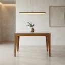 Ver imagem 2 de Mesa de Jantar Extensível Tampo com Vidro e Pés em Madeira Maciça Tock Mel