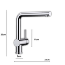 Ver imagem 5 de Torneira Cozinha Monocomando, Metal Nobre, Bico Extensor Acabamento: Premium; Cor: Prata