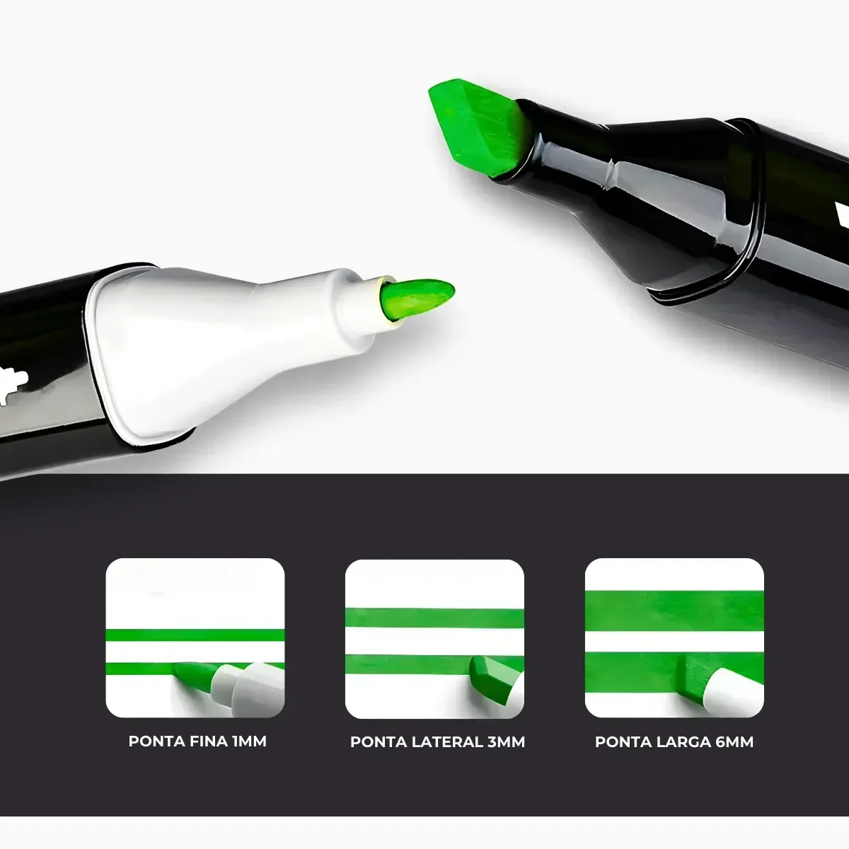 Kit Livro de Colorir Capa Dura + 24 Canetinhas Coloridas - Verde - 9