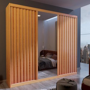Guarda Roupa Casal Petra 3 Portas 4 Gavetas Bom Pastor Naturale