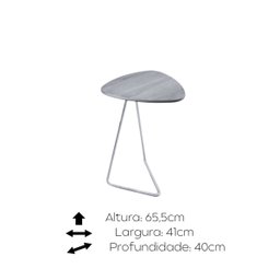 Mesa de Apoio para Sofá Formato Folha Base Aço Cromado - Bordinhon: Cinamomo - 2