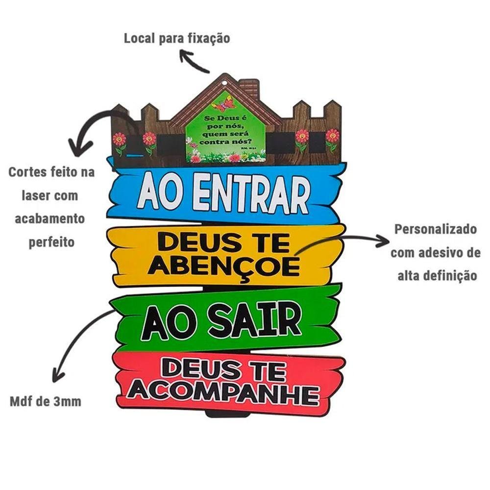 Placa Casa Decorativa de Parede Green - Deus Te Abençoe e Acompanhe - 2