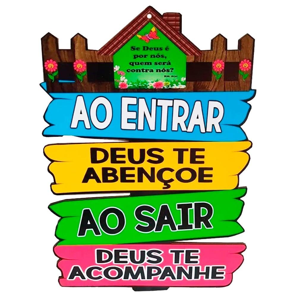 Placa Casa Decorativa de Parede Green - Deus Te Abençoe e Acompanhe