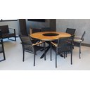 Ver imagem 5 de Jogo de Mesa Jantar 1,50m Zurick Madeira Giratória 6 Cadeiras Tela Sling e Alumínio - Preto