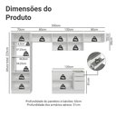 Ver imagem 3 de Armário de Cozinha Completa 350 X 60 cm Branco/Branco Veludo Lux Madesa 02