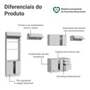 Ver imagem 4 de Armário de Cozinha Completa 350 X 60 cm Branco/Branco Veludo Lux Madesa 02