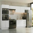 Ver imagem 1 de Armário de Cozinha Completa 350 X 60 cm Branco/Branco Veludo Lux Madesa 02