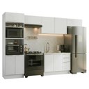 Ver imagem 2 de Armário de Cozinha Completa 350 X 60 cm Branco/Branco Veludo Lux Madesa 02