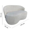 Ver imagem 5 de Kit Namoradeira + 2 Poltronas Decorativa Beatriz Orgânica Linho Bege