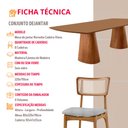 Ver imagem 6 de Sala de Jantar Mesa Noronha 220cm Tampo Laminado Canto Barril com 8 Cadeiras Viena