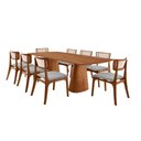 Ver imagem 2 de Sala de Jantar Mesa Noronha 220cm Tampo Laminado Canto Barril com 8 Cadeiras Viena
