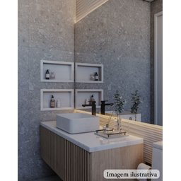 Nicho Banheiro Embutir de Mármore Sintético Branco 30x50 Quanta Compositos Nicho de Embutir 30x50 Se - 5