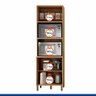 Torre Quente Balcão Armário Multiuso Cozinha 4 Portas 1 Prateleira MDF Marrom Madeira Off White - 2